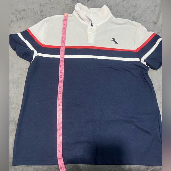 Men's Navy and White Polo Shirt /  XL - Picture 4 of 4